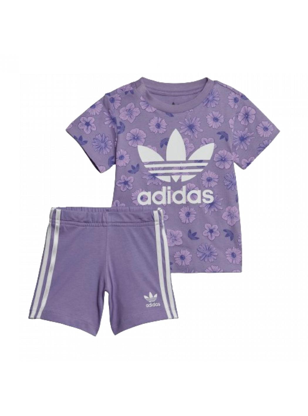 Bambina adidas originals IC8758_SHORT_TEE_SET_VIOLA