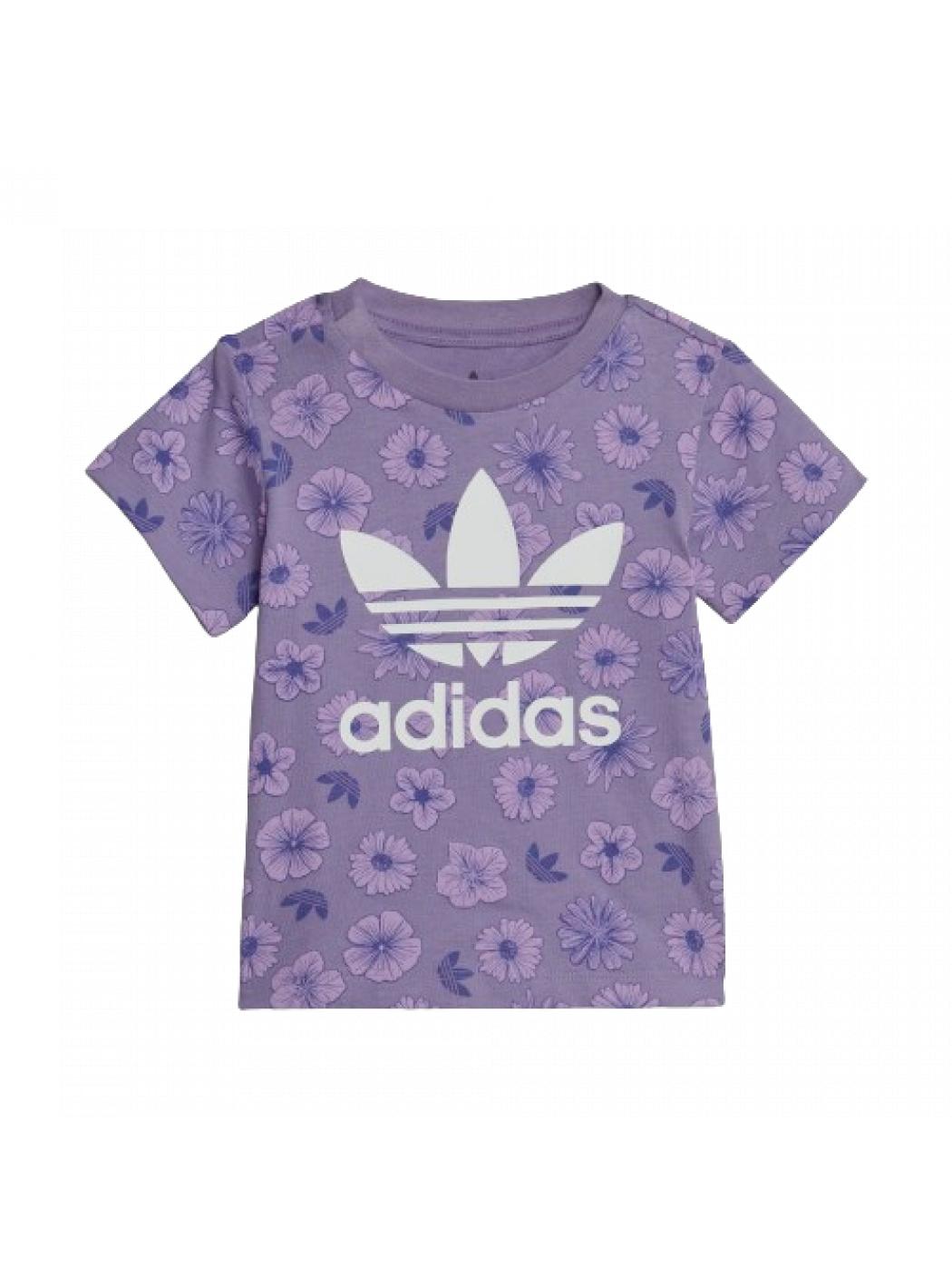 Bambina adidas originals IC8758_SHORT_TEE_SET_VIOLA