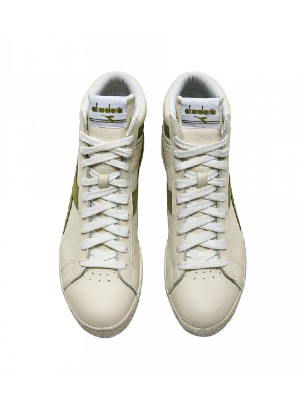 Adulto unisex diadora GAME_L_HIGH_WAXED_SUEDE_POP_BIANCO/VERDE