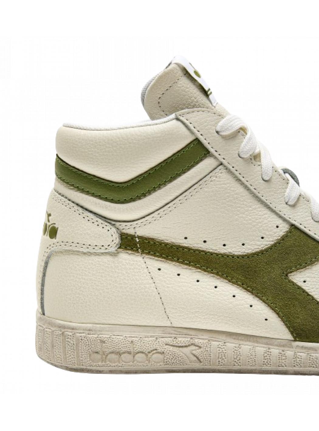 Adulto unisex diadora GAME_L_HIGH_WAXED_SUEDE_POP_BIANCO/VERDE