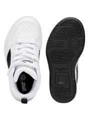 Scarpe Bambino unisex puma rebound_v6_mid_ac_ps_bianco
