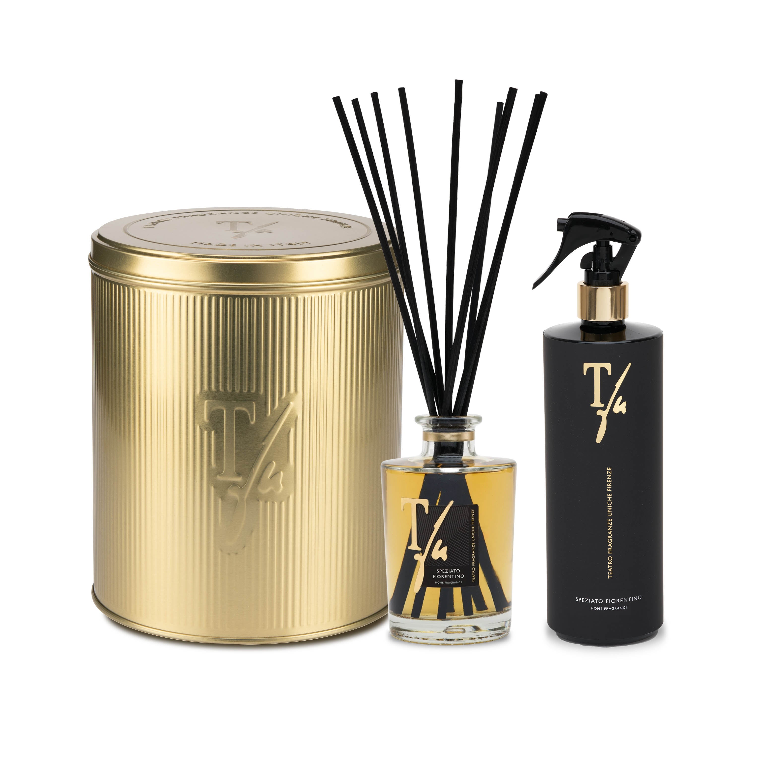 STICKS ML.250+SPRAYGUN ML500 Adulto unisex Teatro Fragranze Uniche Firenze GOLD TIN BOX-SPEZIATO FIORENTINO FRAGRANZA AMBIENTE