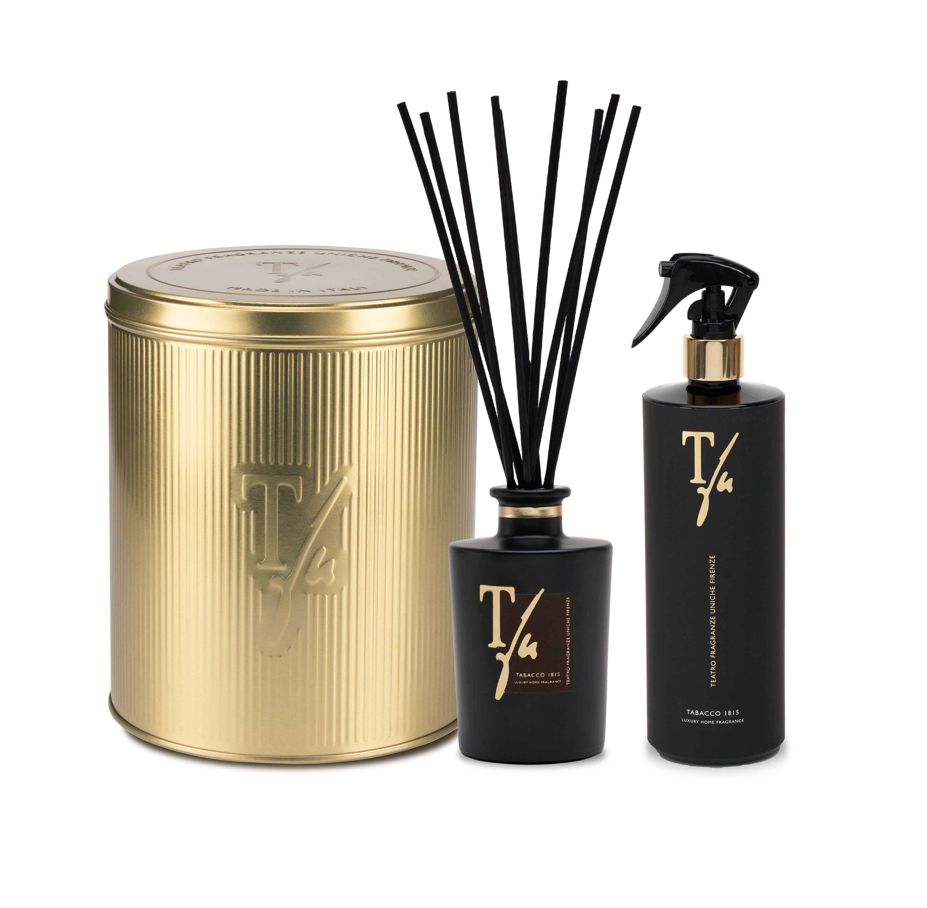 STICKS ML.250+SPRAYGUN ML500 Adulto unisex Teatro Fragranze Uniche Firenze GOLD TIN BOX - TABACCO 1815 FRAGRANZA AMBIENTE