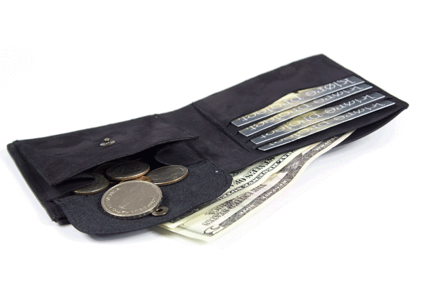 Uomo Kjore Project Slim Fold Wallet Black
