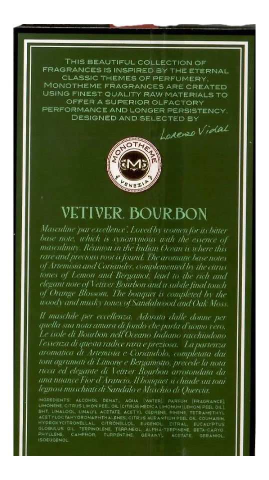 Profumo Uomo Monotheme Vetiver_Bourbon_100ML