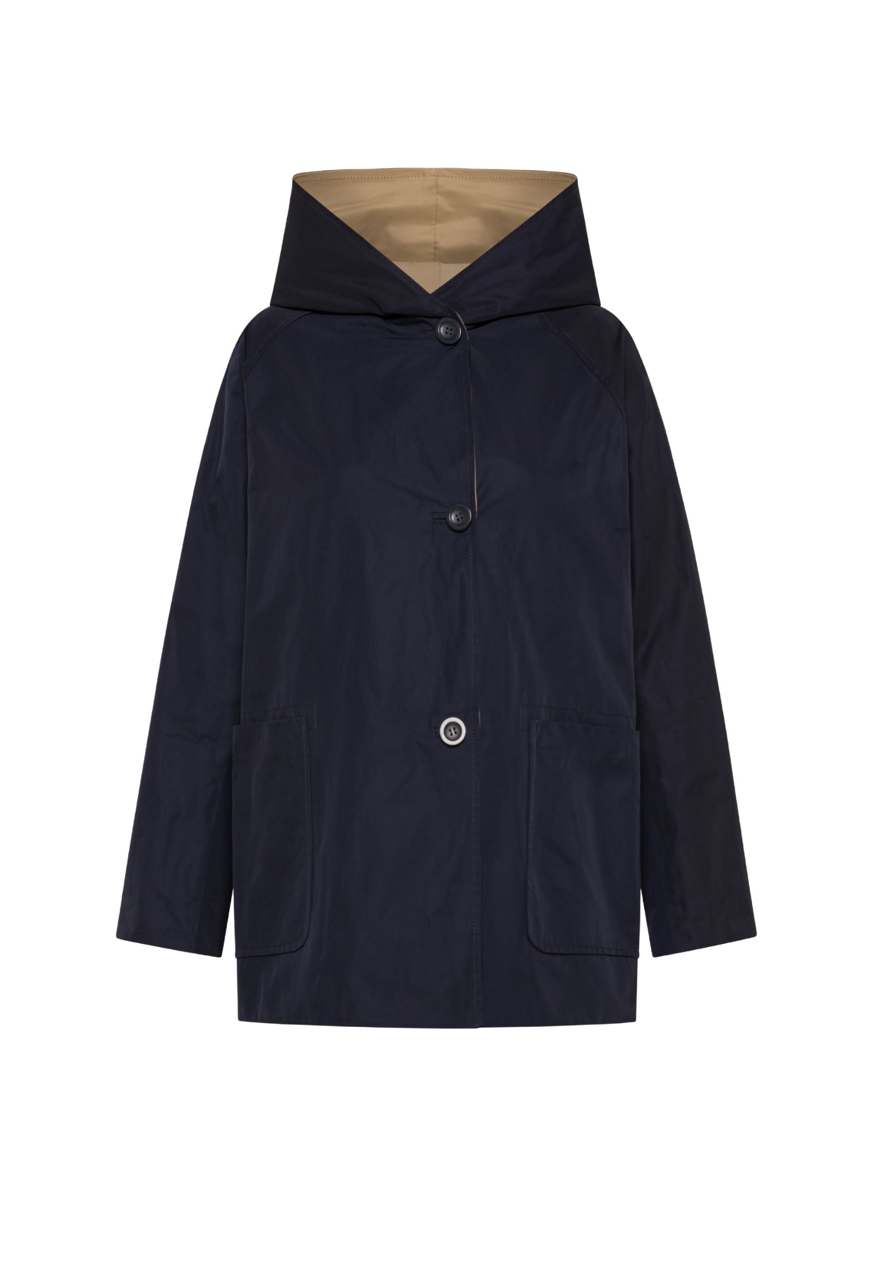 Impermeabile Donna OOF Reversibile Blu notte Cammello