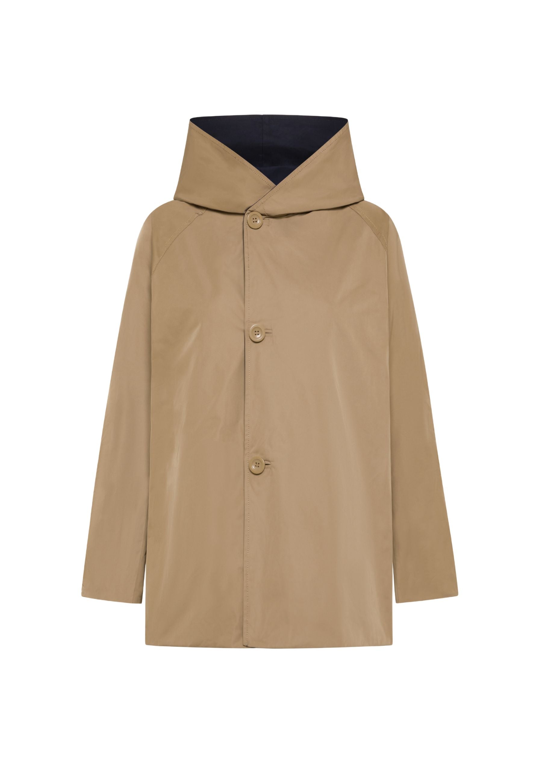 Impermeabile Donna OOF Reversibile Blu notte Cammello