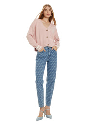 Cardigan Donna Guess Jeans varsity logo ricamato