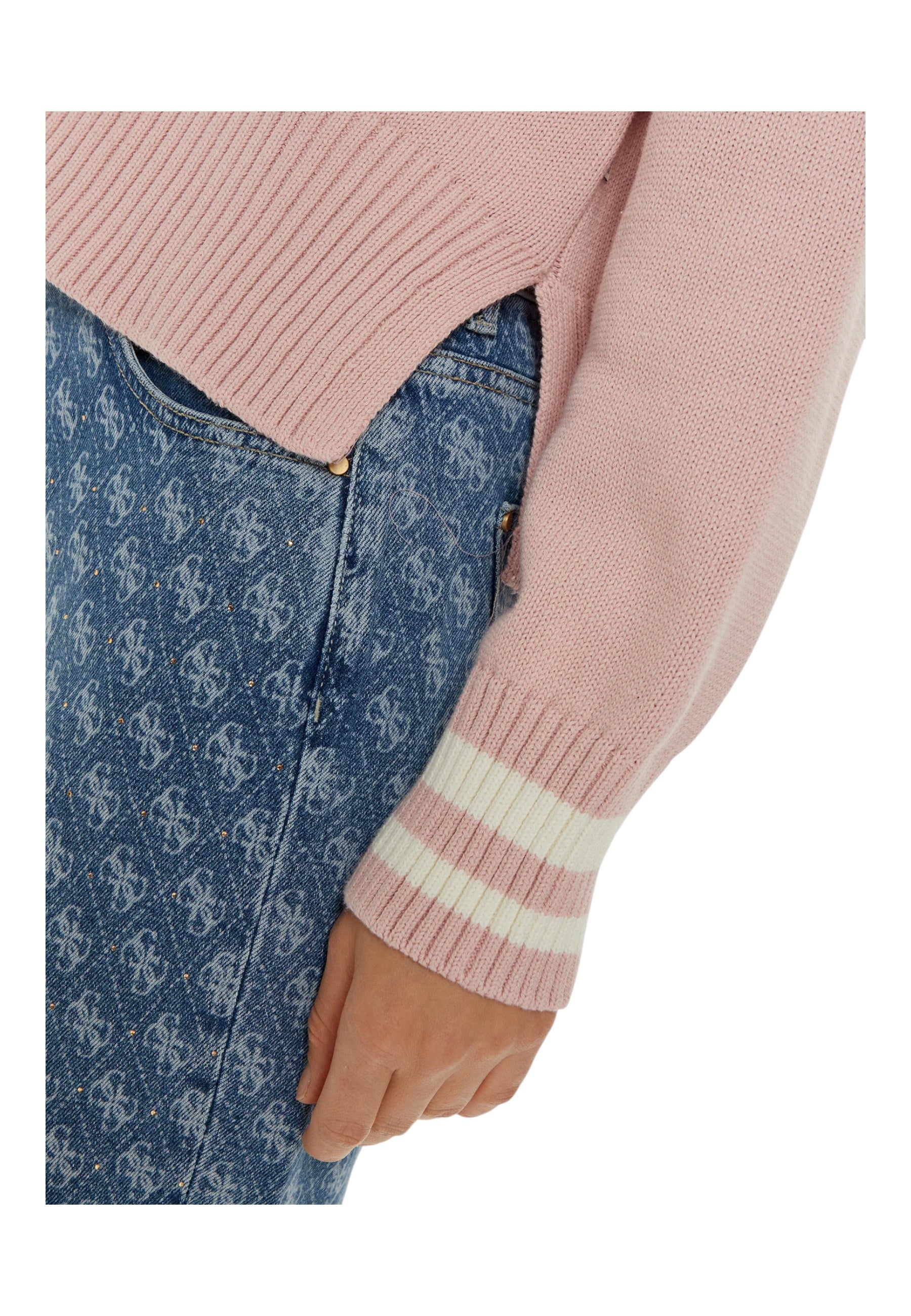 Cardigan Donna Guess Jeans varsity logo ricamato