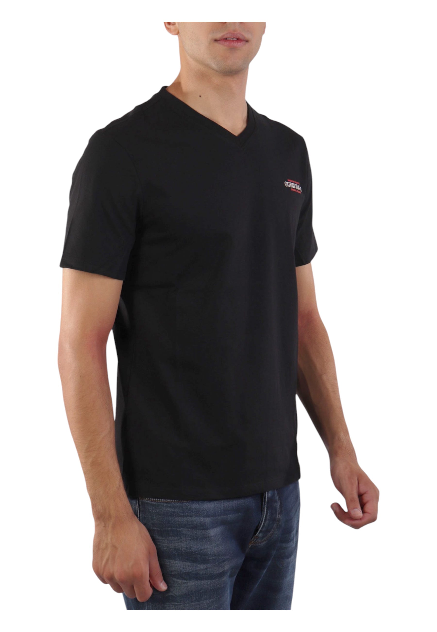 T-shirt Uomo Guess Jeans scollo a V American Tradition