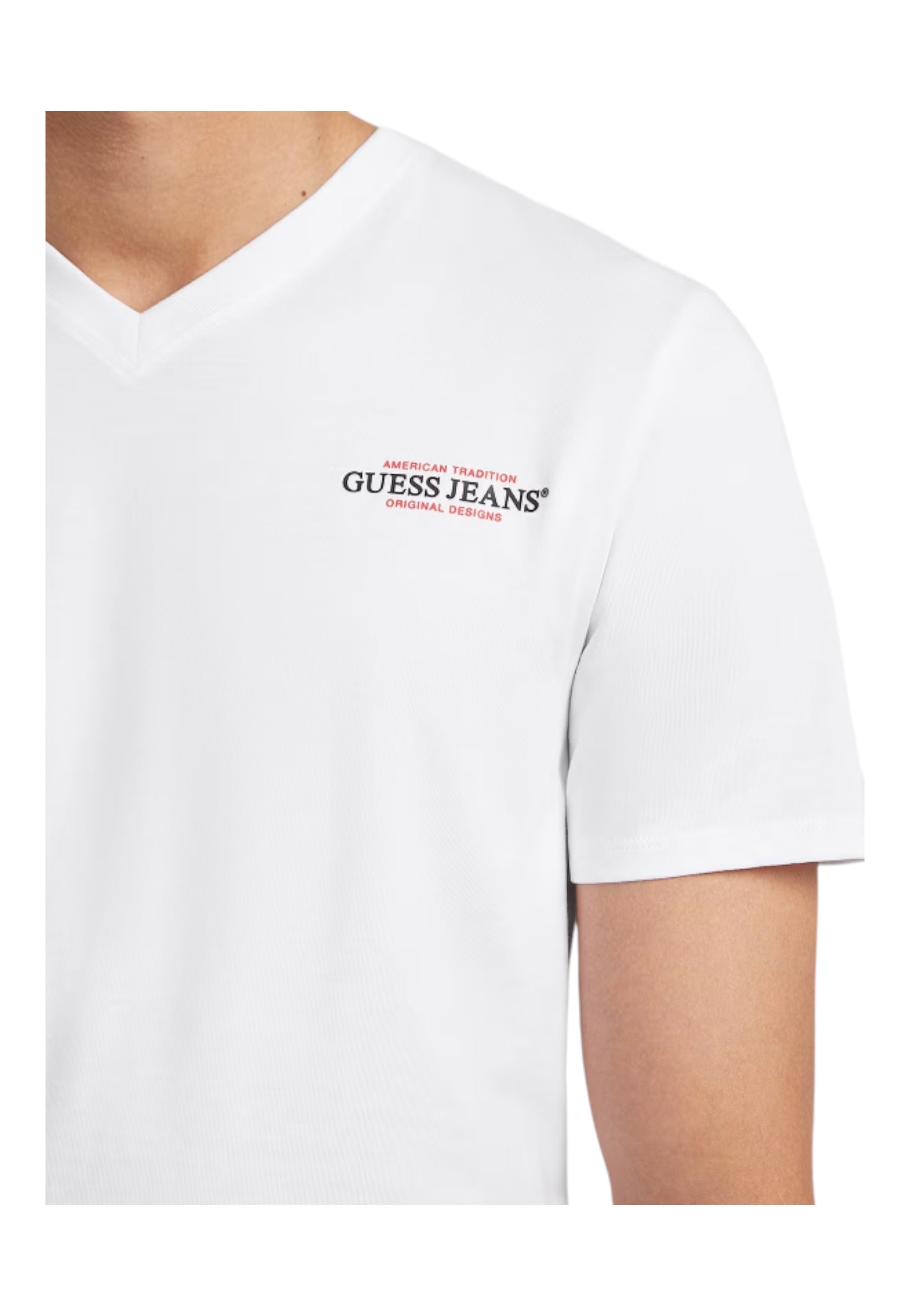 T-shirt Uomo Guess Jeans scollo a V American Tradition