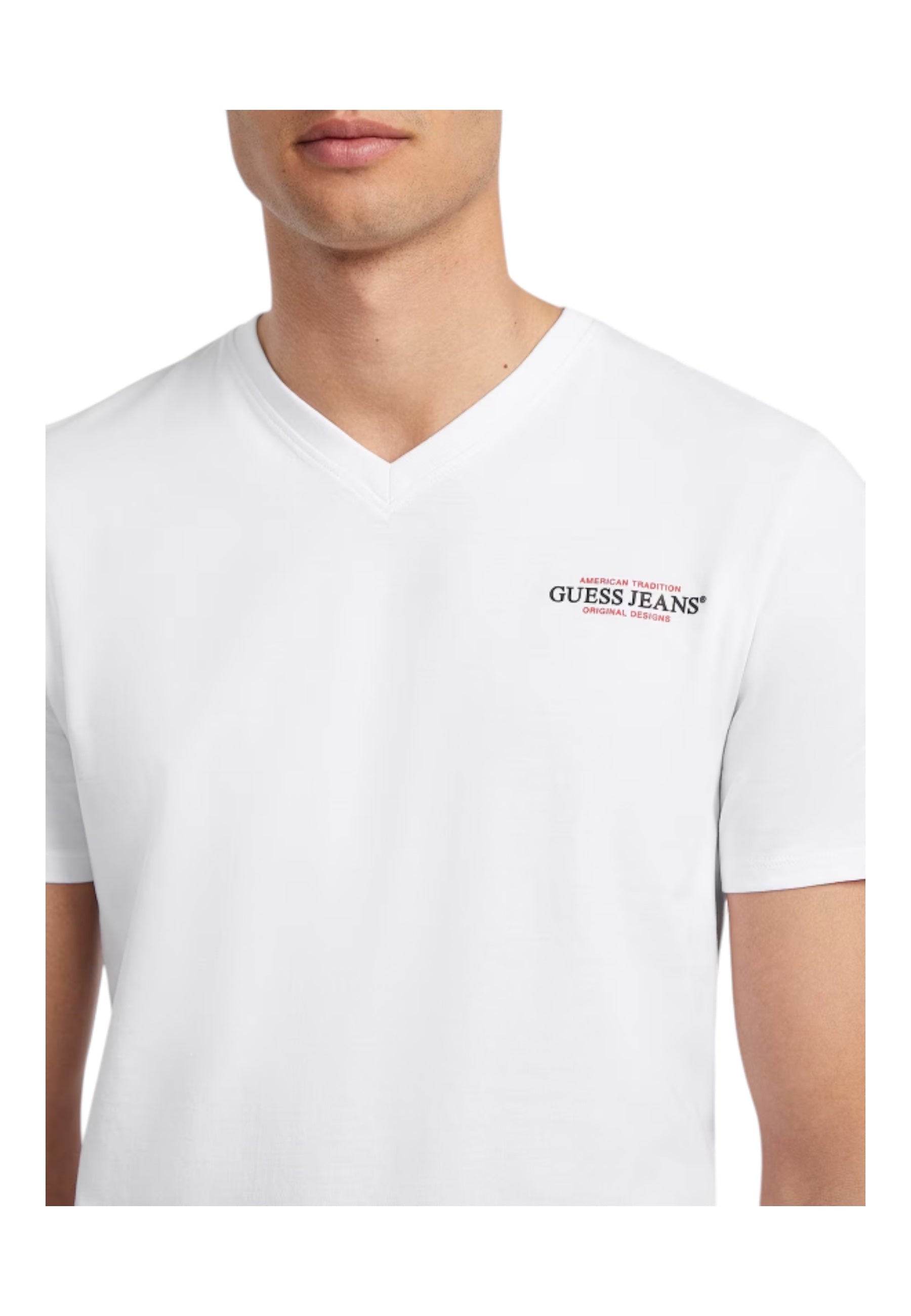 T-shirt Uomo Guess Jeans scollo a V American Tradition