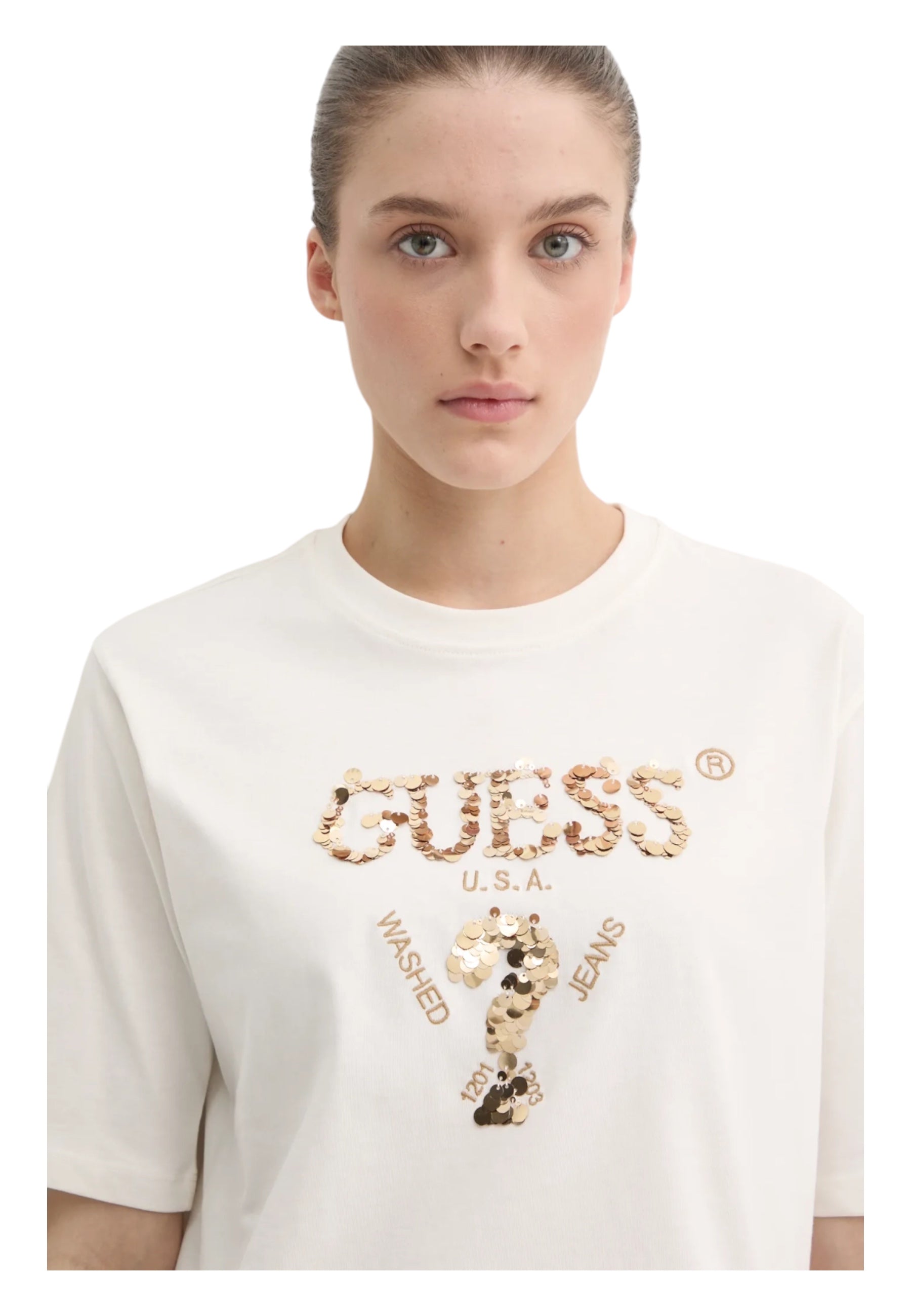 T-shirt Donna Guess Activewear paillettes
