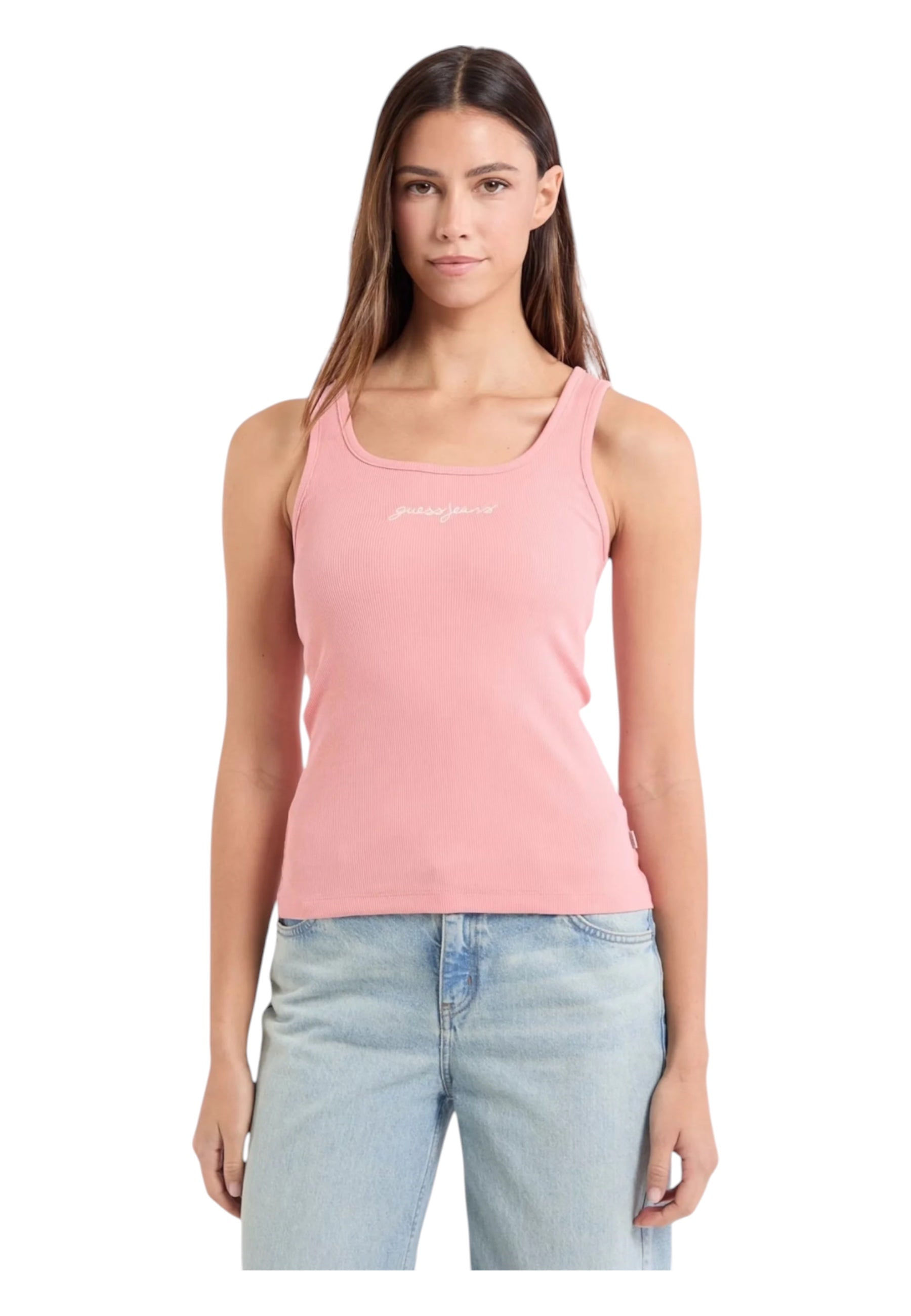 Canotta Donna Guess Jeans a costine
