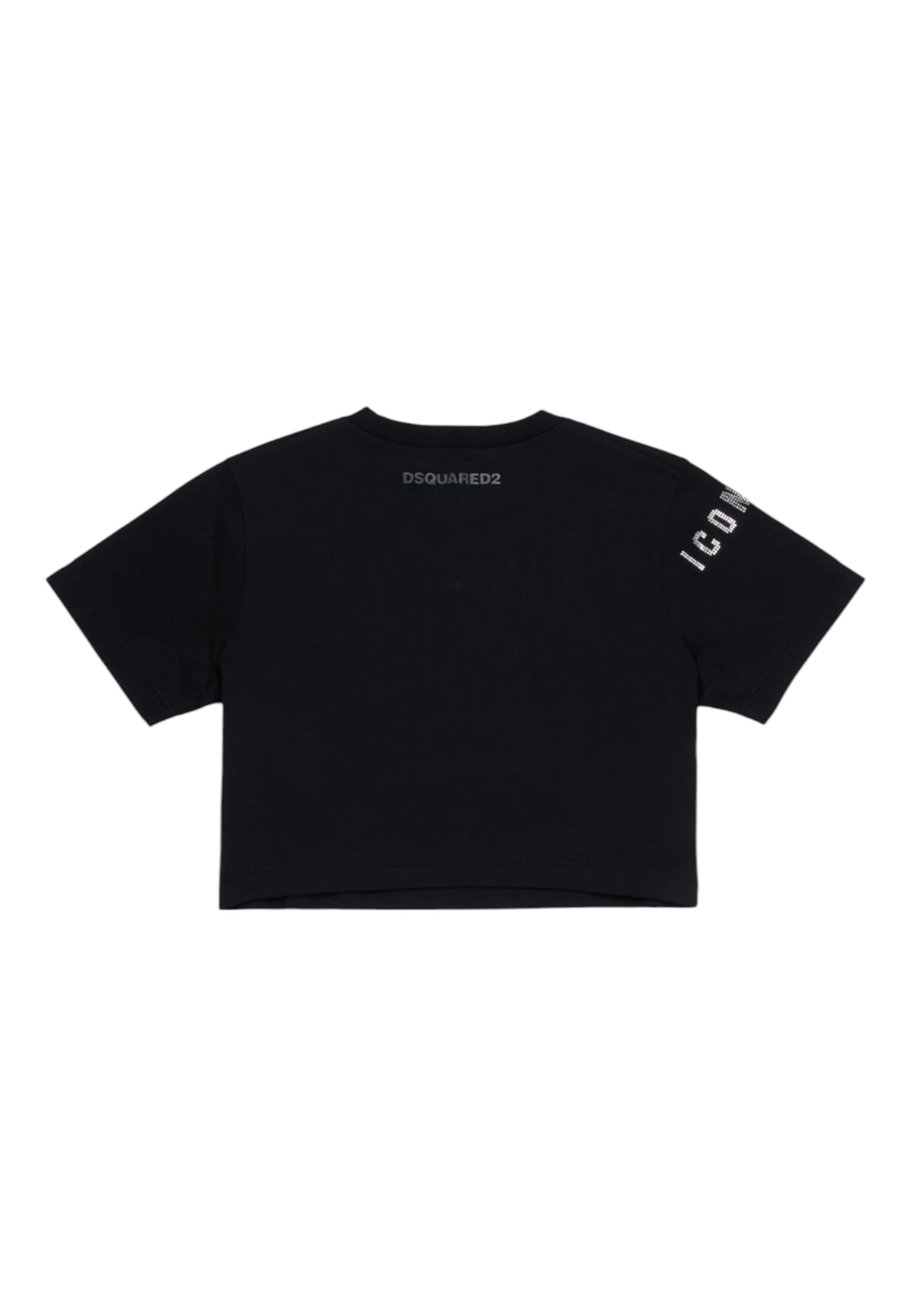T-shirt Bambina Dsquared2 Icon cropped glitter