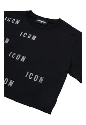 T-shirt Bambina Dsquared2 Icon cropped glitter