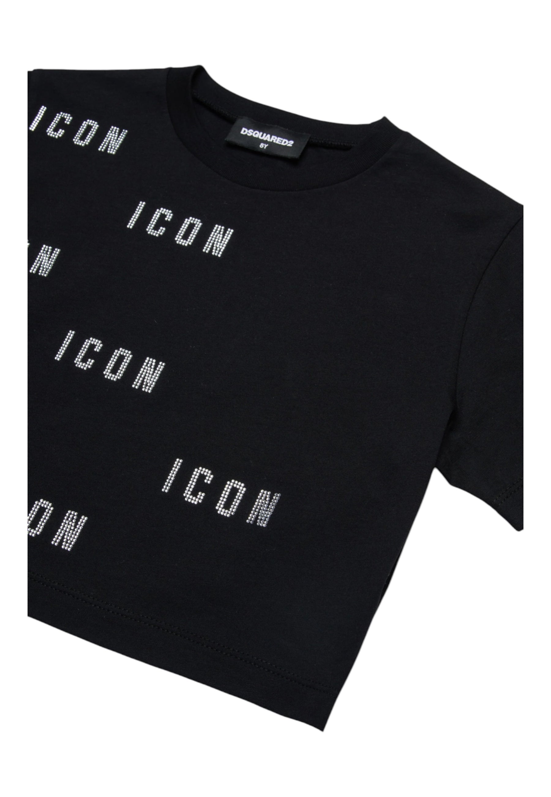 T-shirt Bambina Dsquared2 Icon cropped glitter