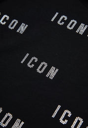 T-shirt Bambina Dsquared2 Icon cropped glitter