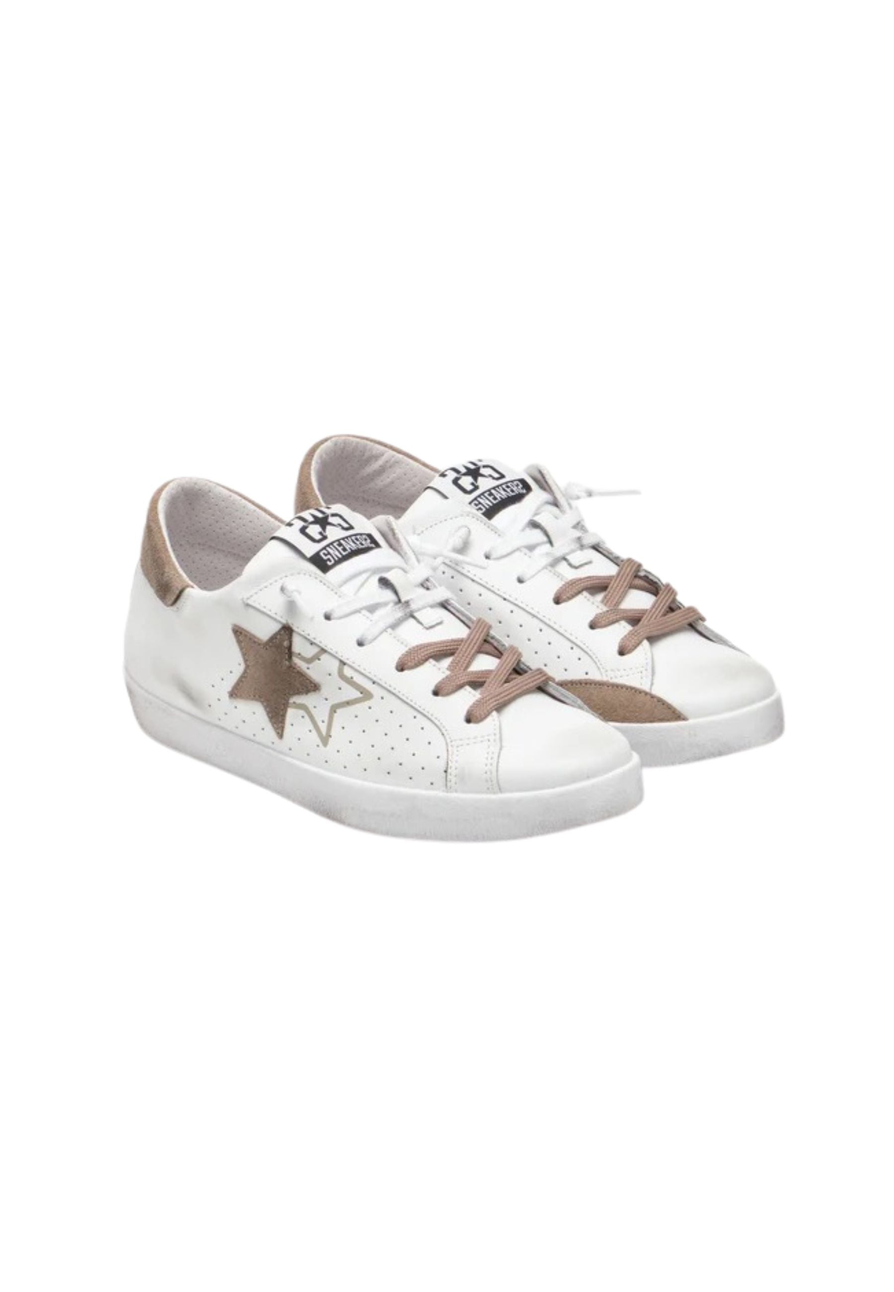 Sneakers Uomo 2-star Prime Star Bianco stella Beige