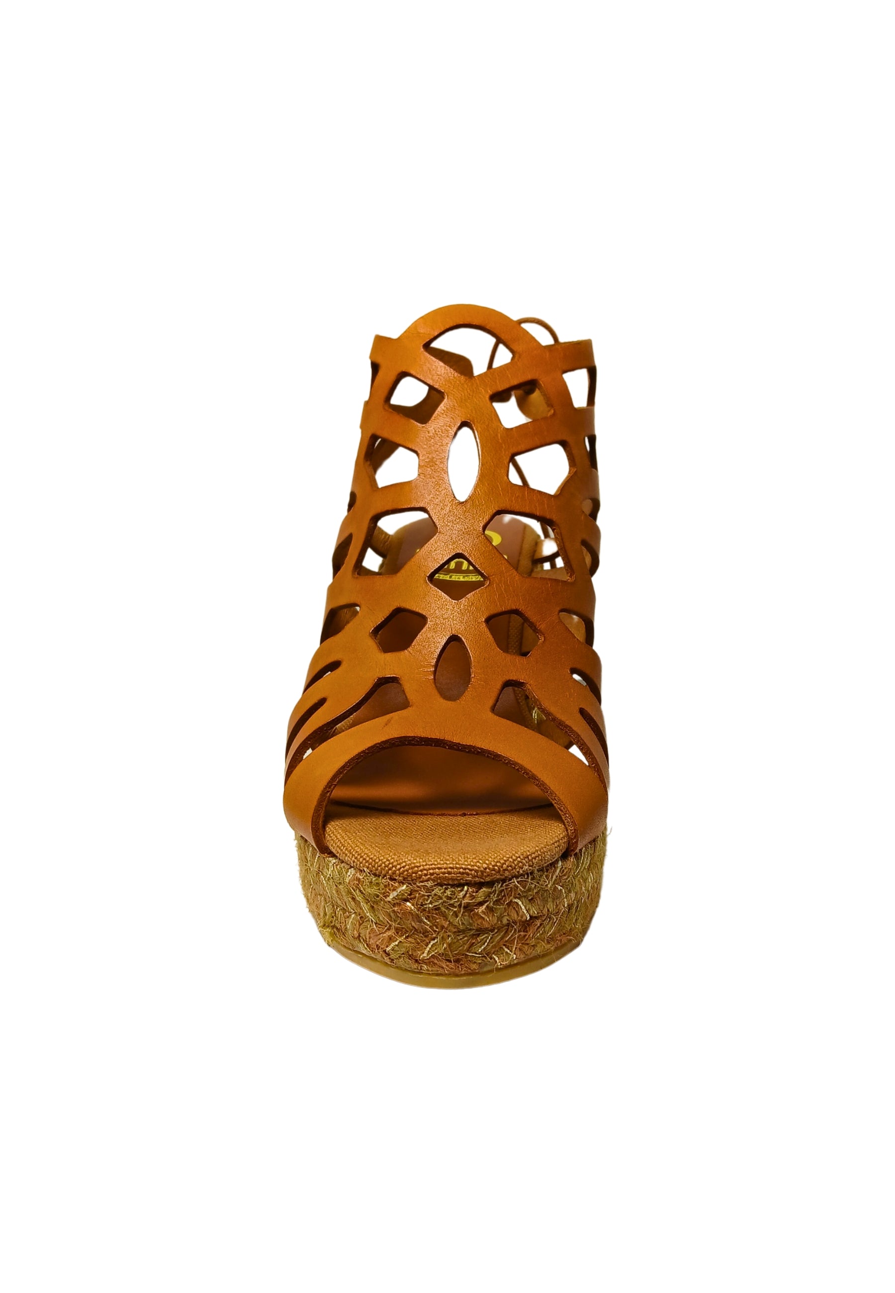 Scarpe Donna Kanna Sandalo traforato col. cuoio-Lucido Canela-zeppa