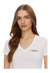 T-shirt Donna Guess Jeans scollo a V American Tradition