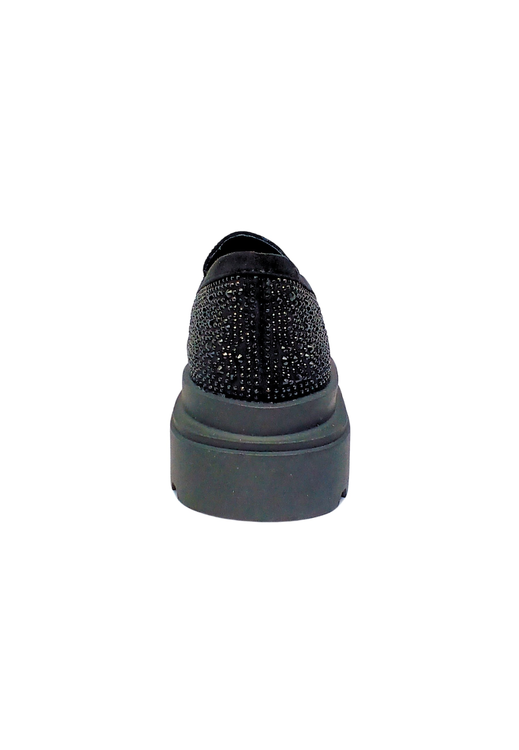Scarpe Donna Manufacture D'Essai Mocassino Donna Nero Scamosciato- Con strass