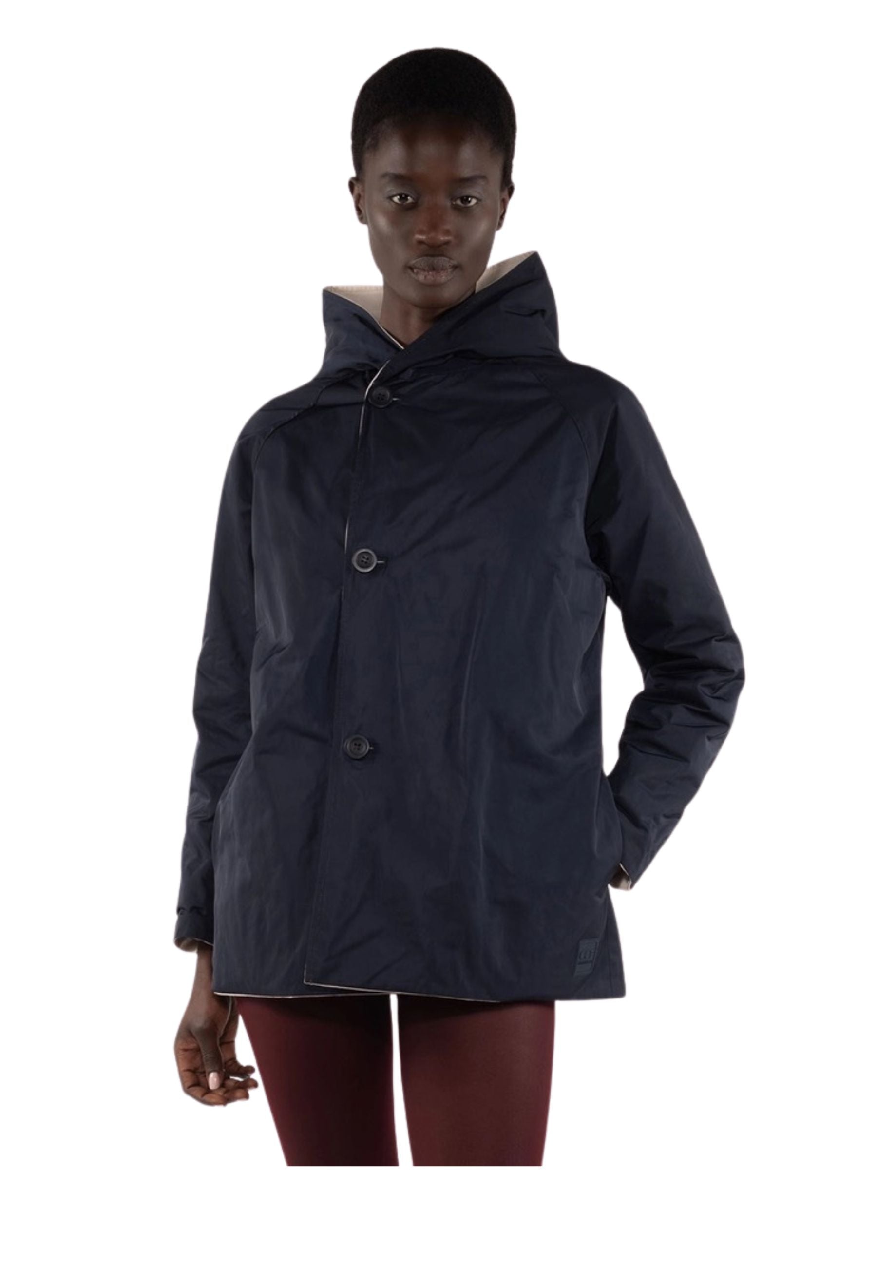 Impermeabile Donna OOF Reversibile Panna Blu