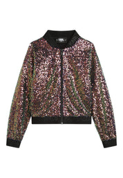 Bomber Bambina Karl Lagerfeld con paillettes ricamate