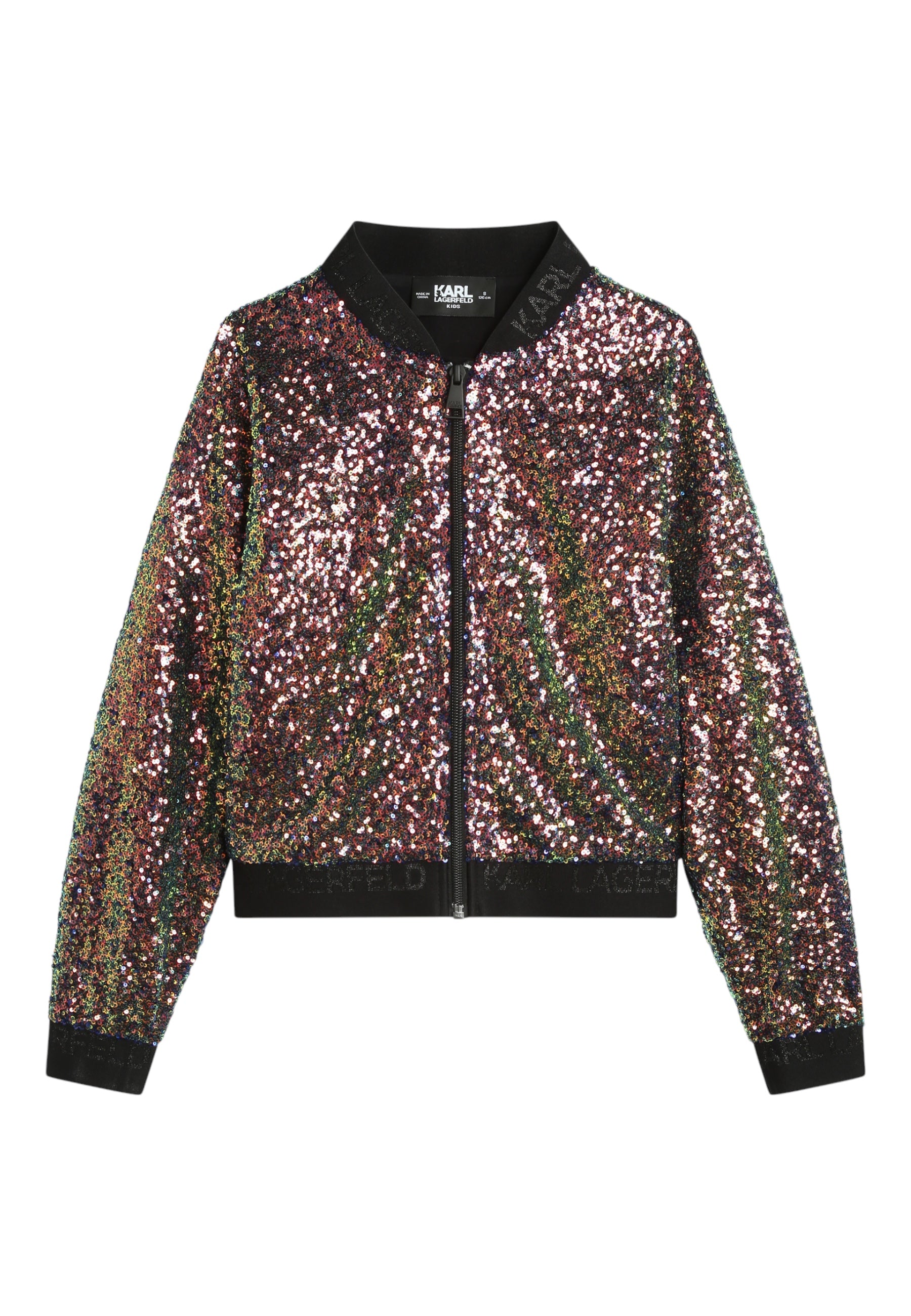 Bomber Bambina Karl Lagerfeld con paillettes ricamate