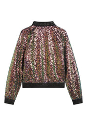 Bomber Bambina Karl Lagerfeld con paillettes ricamate
