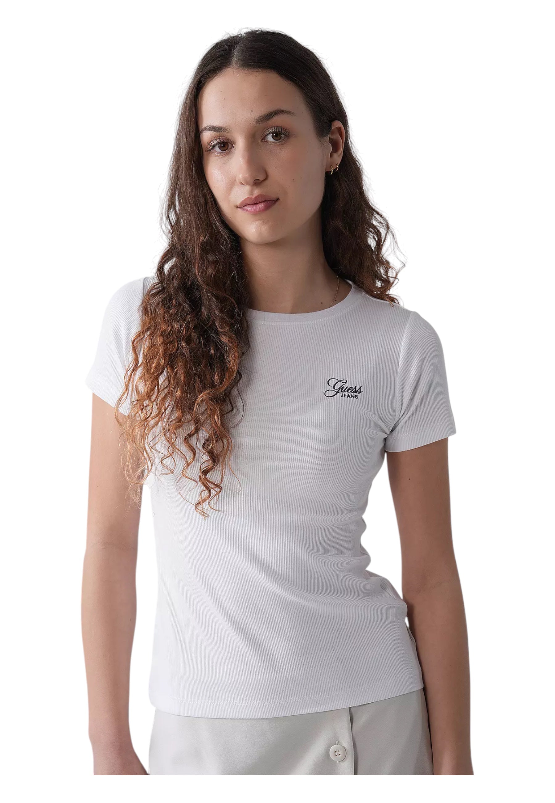 T-shirt Donna Guess Jeans Logo ricamato