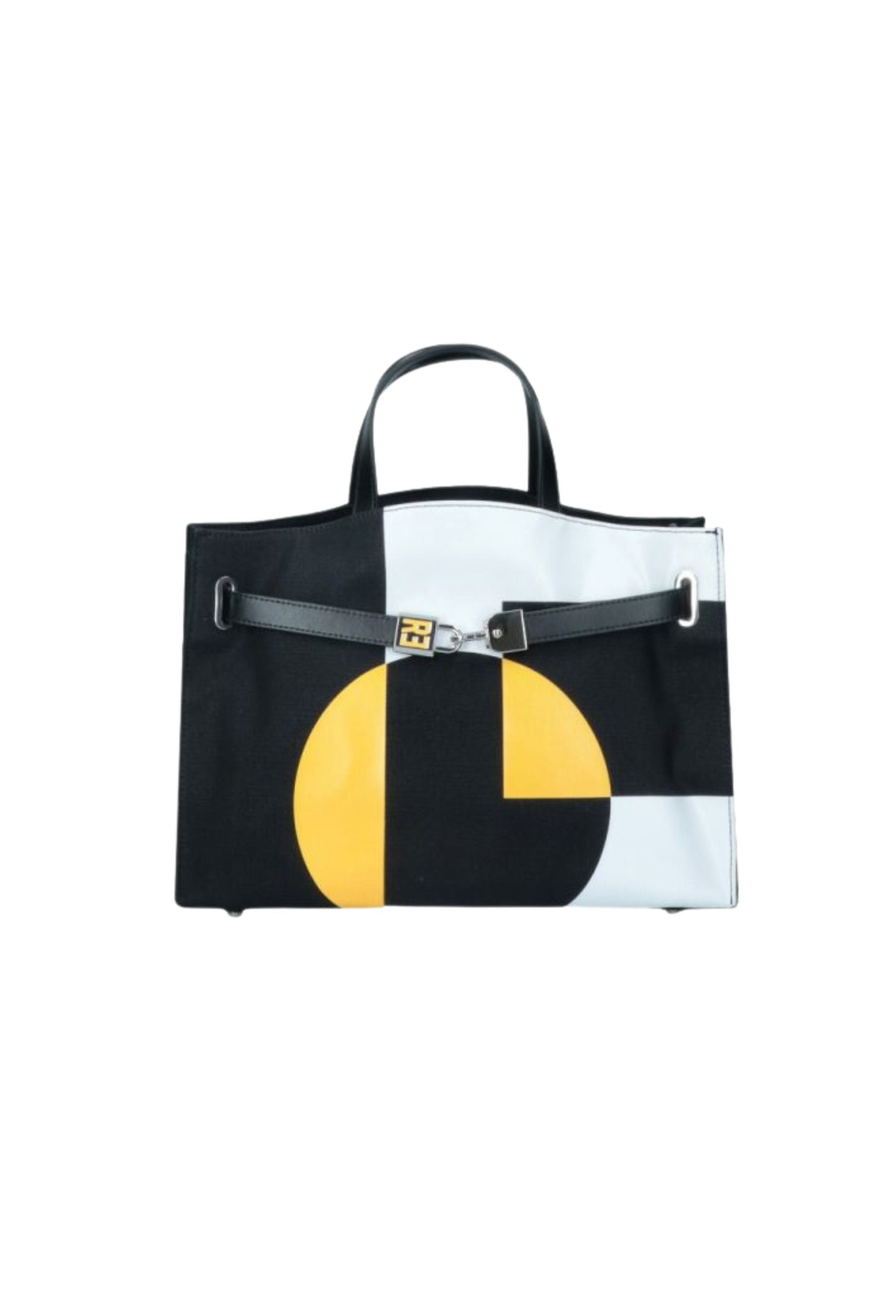 Borsa Donna Rebelle Valentina Modern Canvas manico pelle Lemonade
