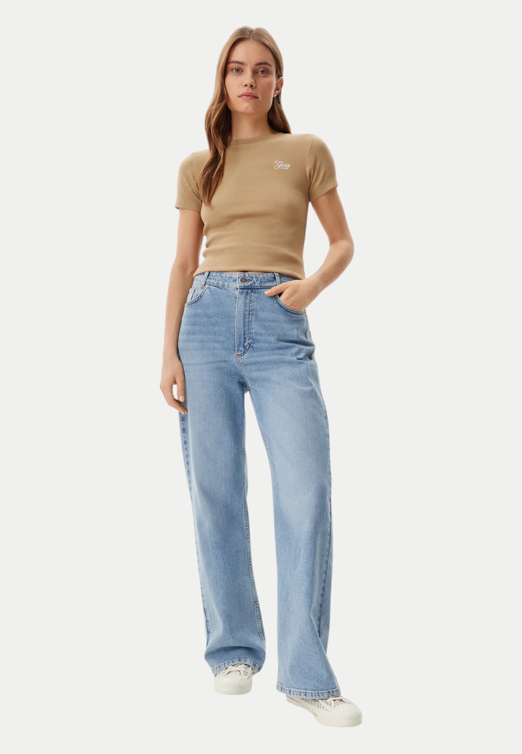 T-shirt Donna Guess Jeans Logo ricamato