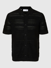Polo Cardigan Uomo Selected Crochet Black