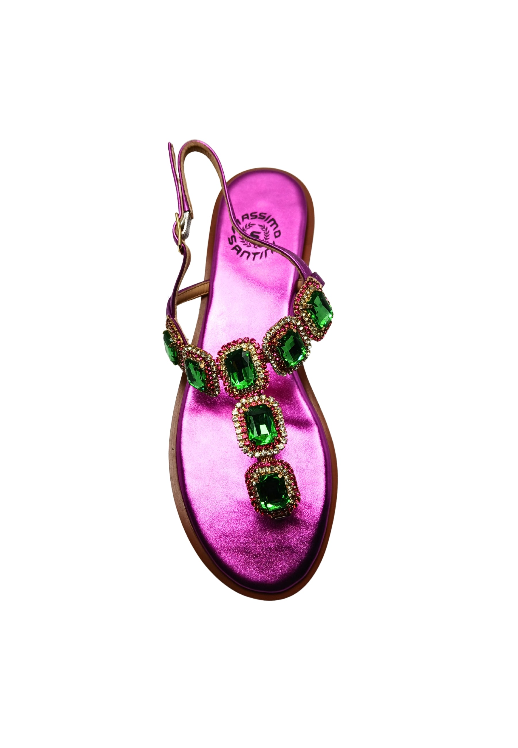 Scarpe Donna Massimo Santini Sandalo con accessori Cristalli e Vetro