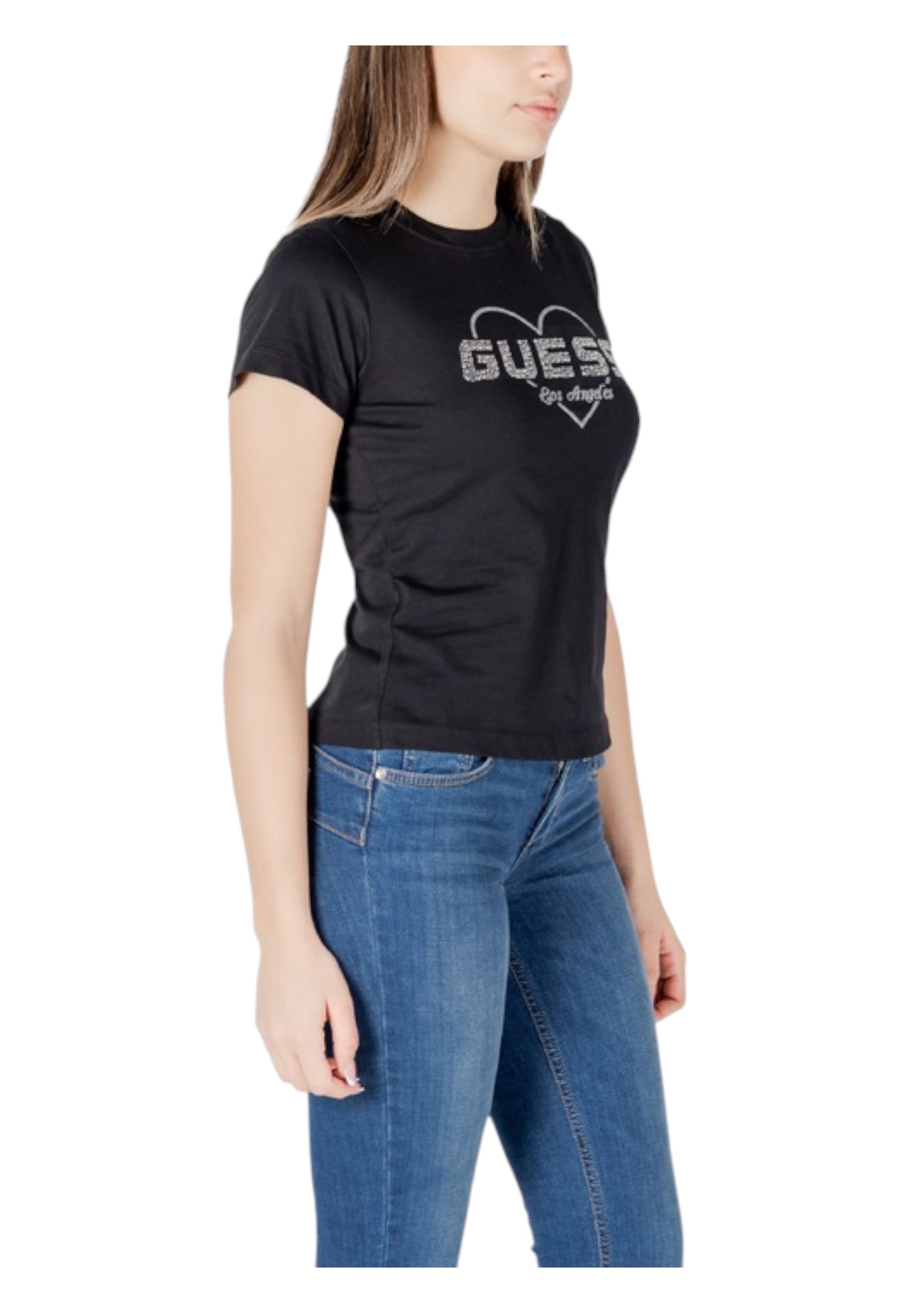 T-shirt Donna Guess Activewear logo strass