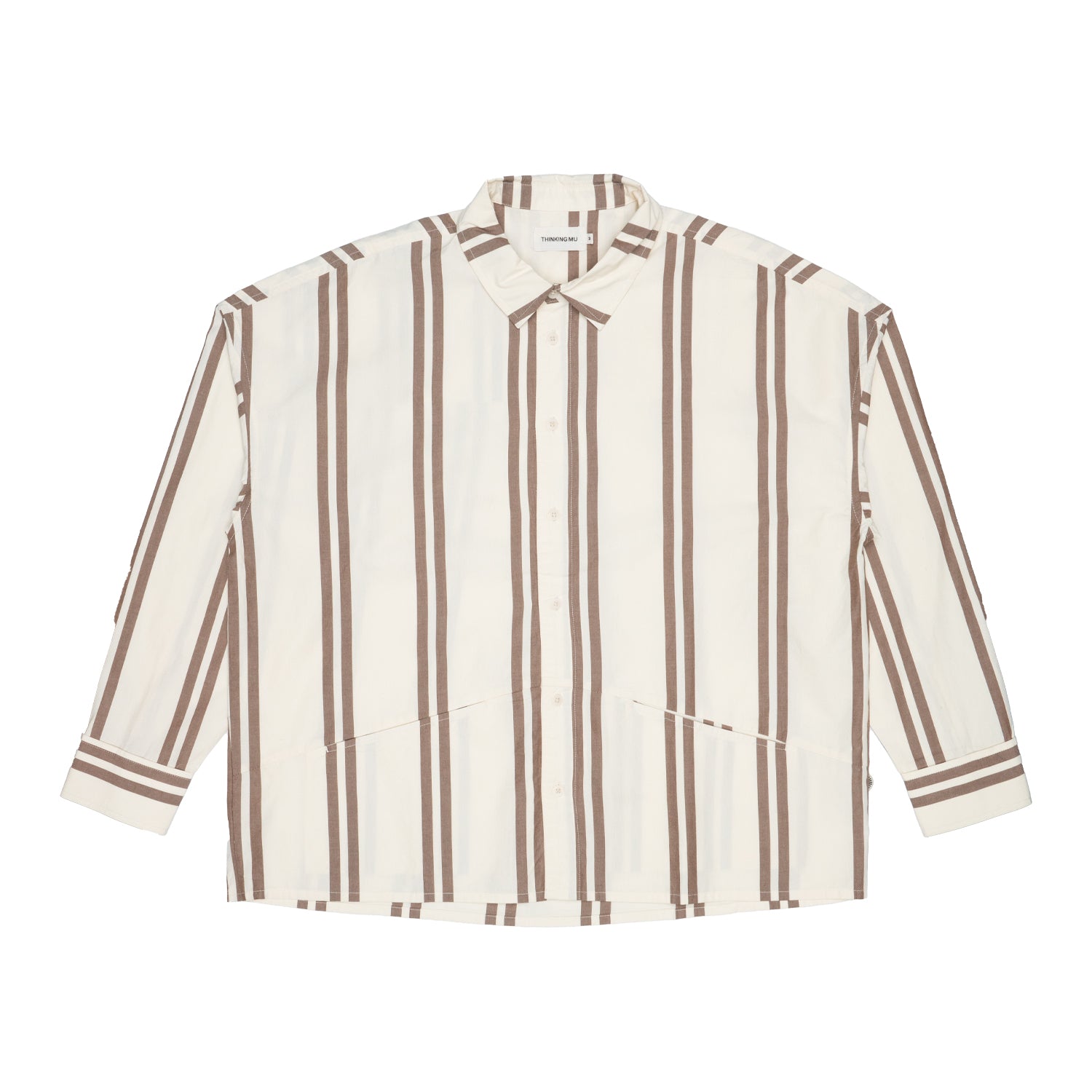 Camicia Adulto unisex Thinking Mu Jim Brown striped