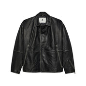 Giacca New Amsterdam LEATHER JACKET BOXY FIT WASHED BLACK