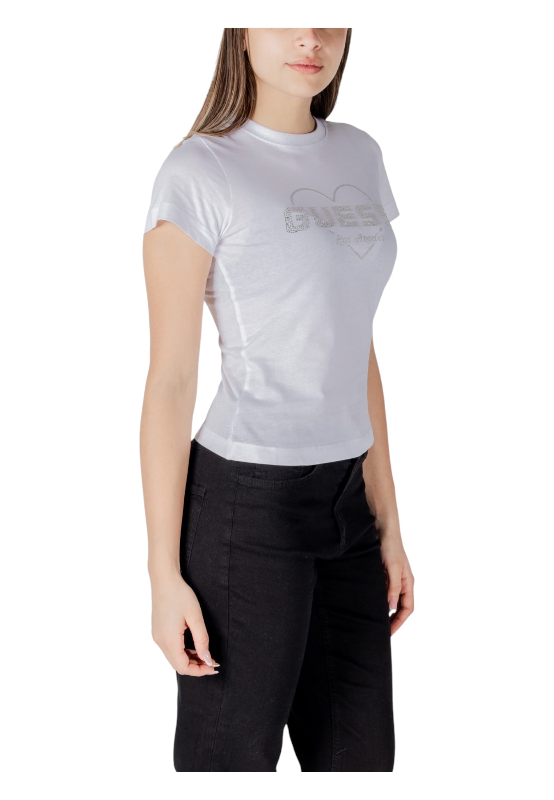 T-shirt Donna Guess Activewear logo strass