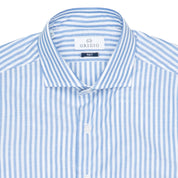 Camicia Uomo Grigio Camicia Riga Azzurra/Blu