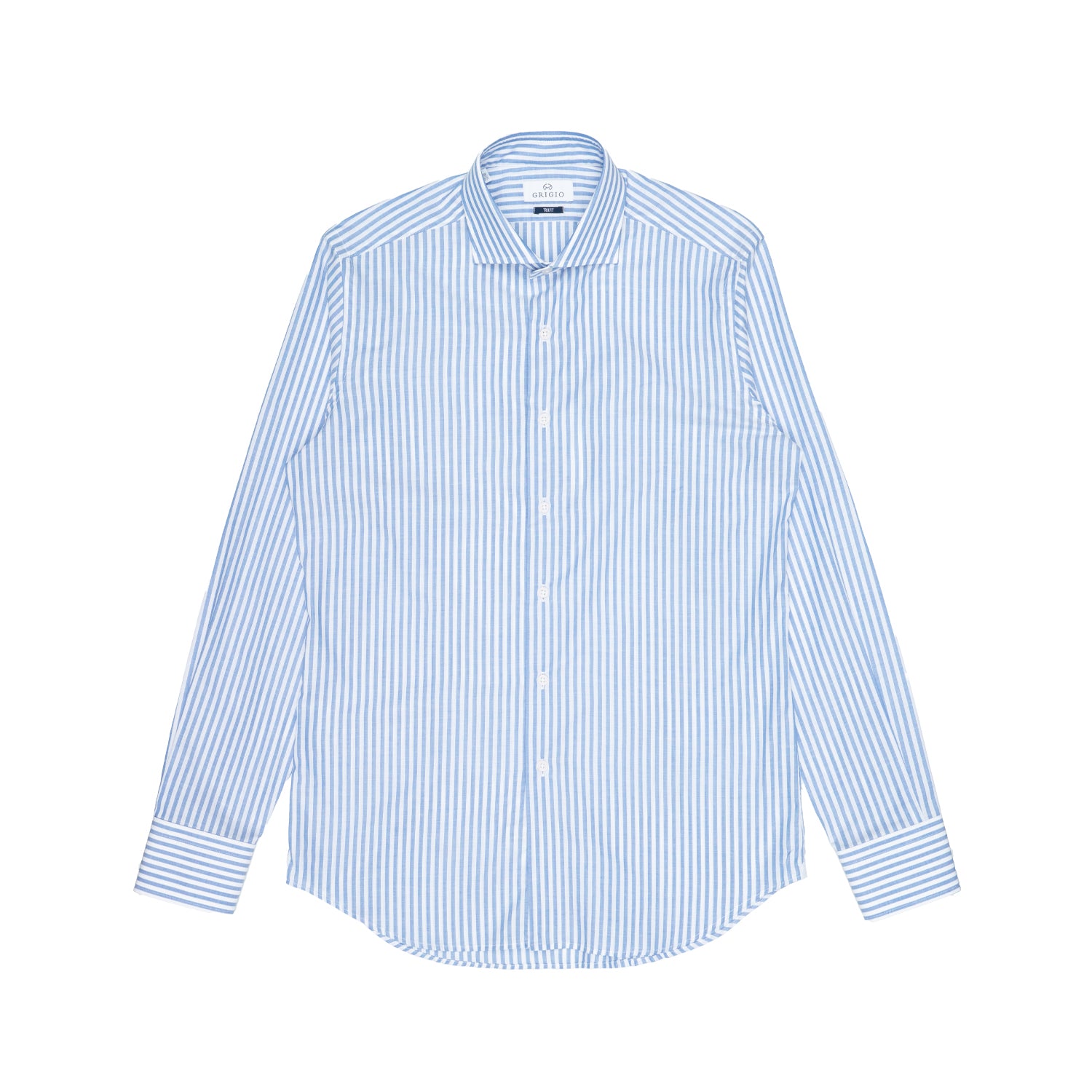 Camicia Uomo Grigio Camicia Riga Azzurra/Blu