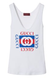 Canotta a coste Donna Gucci stampa gucci