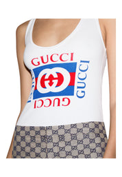 Canotta a coste Donna Gucci stampa gucci