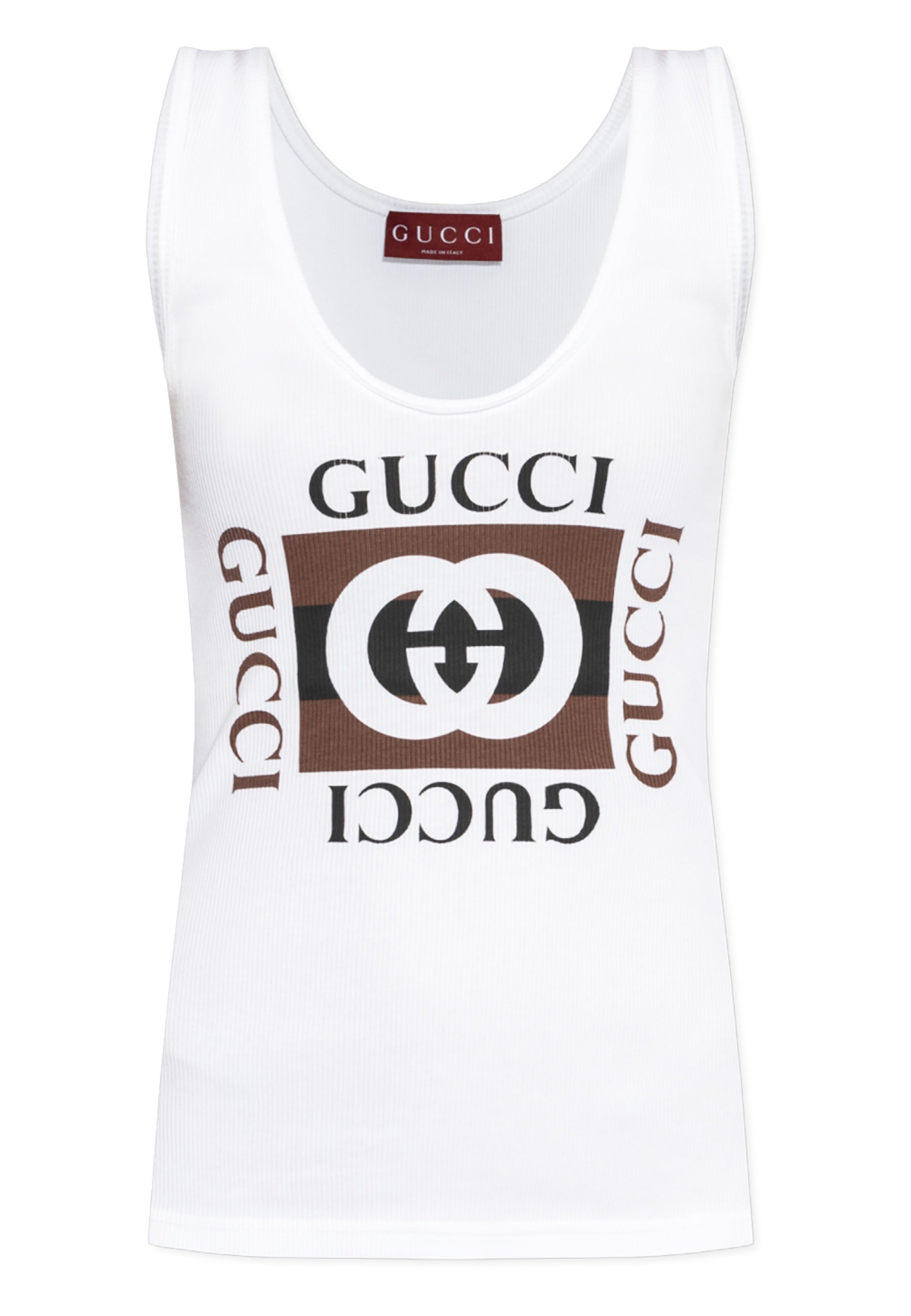 Canotta a coste Donna Gucci stampa gucci