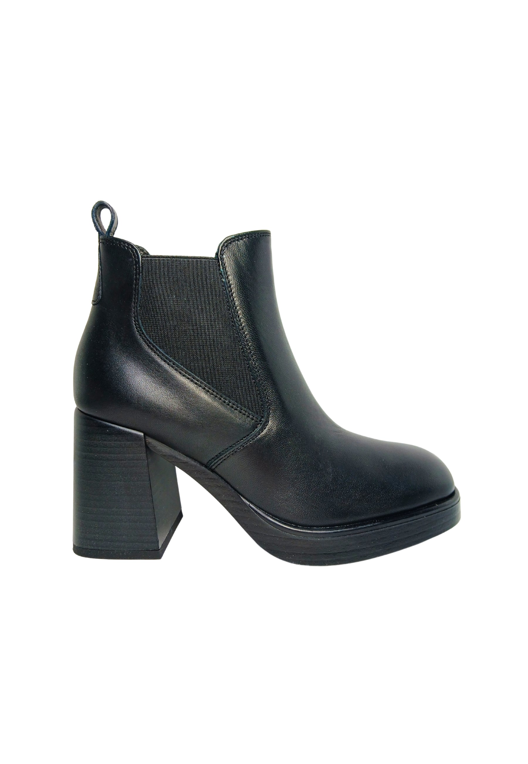 Scarpe Donna Fabbrica Dei Colli Stivaletto in pelle, con comode fasce elastiche laterali e tacco.