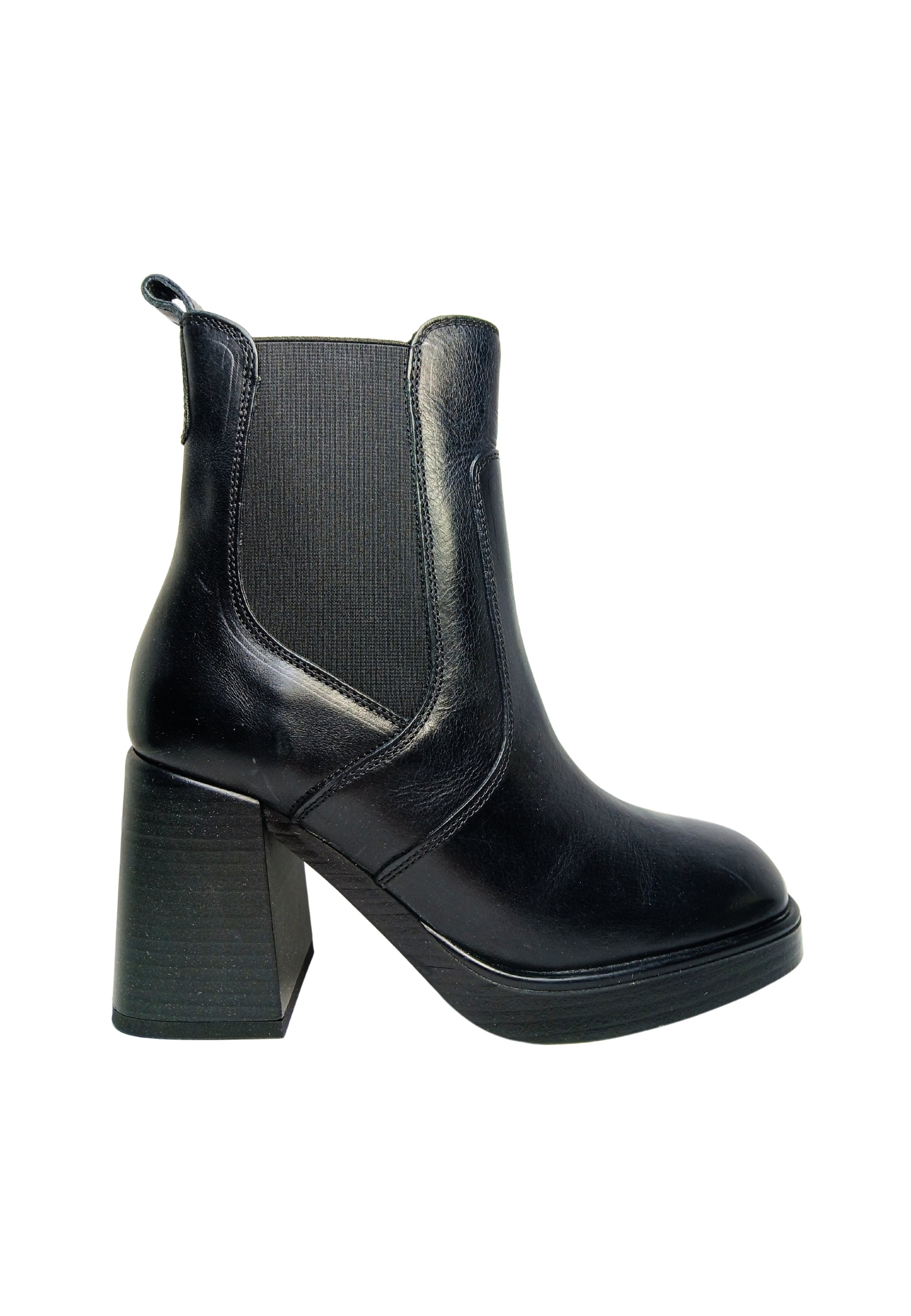 Scarpe Donna Fabbrica Dei Colli Stivaletto in pelle con fasce elastiche laterali e tacco.