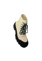 Scarpe Donna Fabbrica Dei Colli Anfibi in pelle nero/conchiglia-Chiusura con lacci