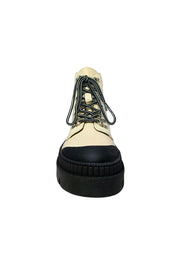Scarpe Donna Fabbrica Dei Colli Anfibi in pelle nero/conchiglia-Chiusura con lacci