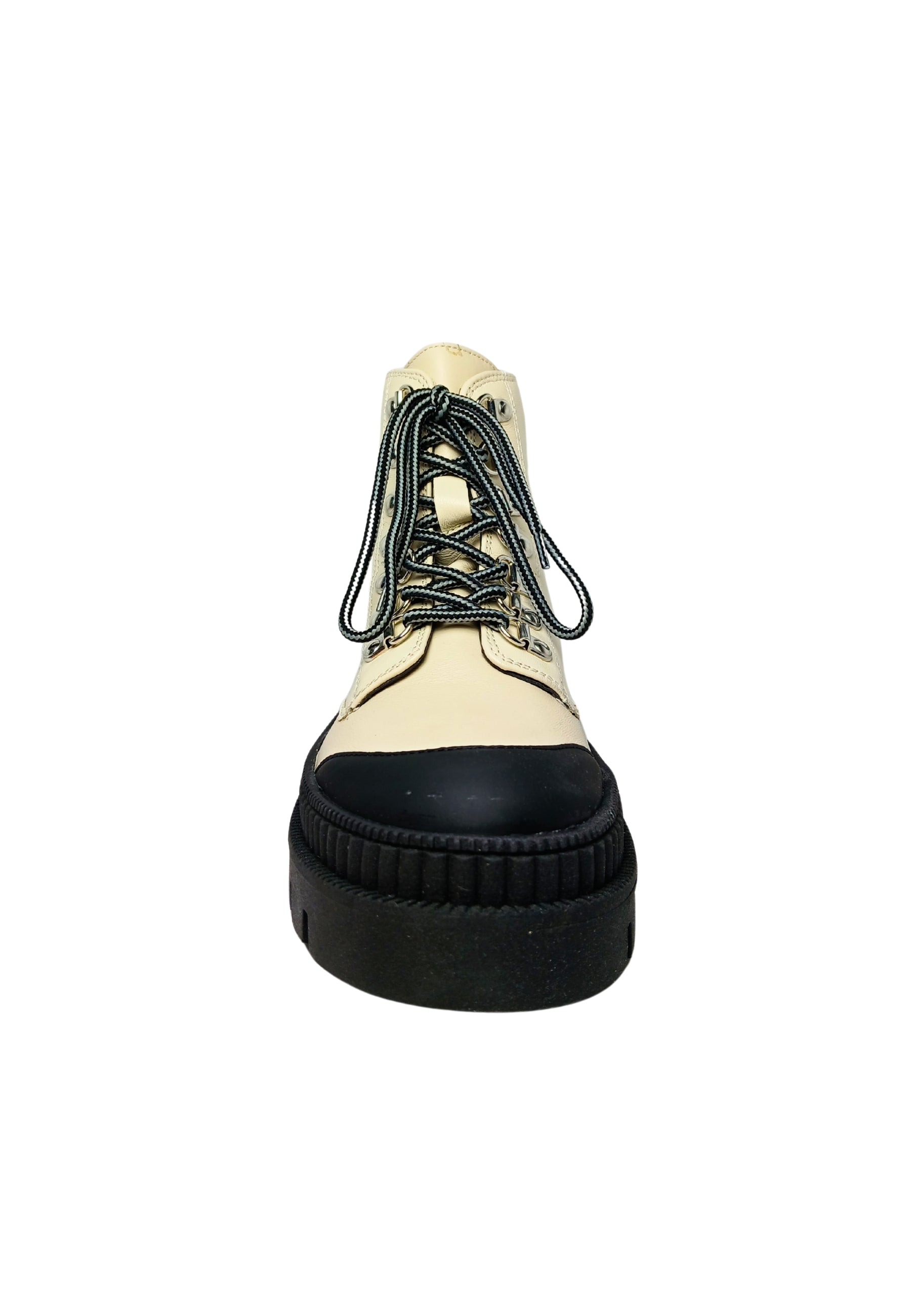 Scarpe Donna Fabbrica Dei Colli Anfibi in pelle nero/conchiglia-Chiusura con lacci