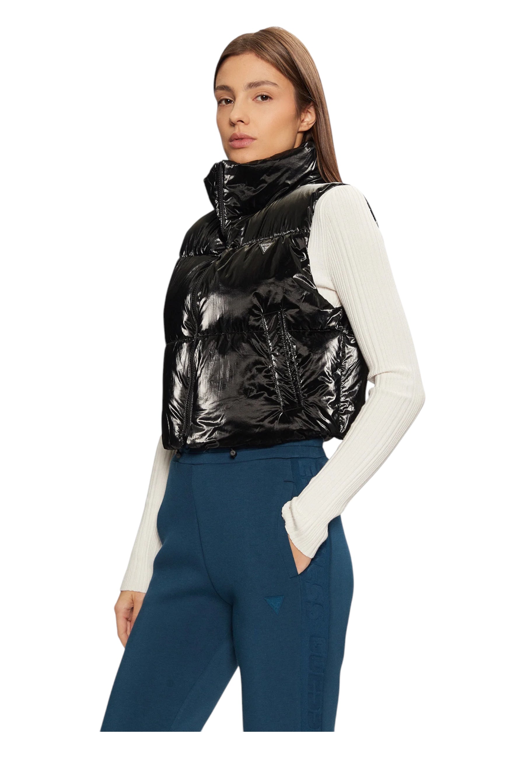 Smanicato crop Donna Guess Activewear